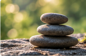Smooth stones balanced in a stack